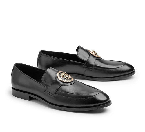 SLO-Men's Cascade Black Leather Formal Shoes - Stylo Collections