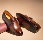 SLO-Men's Cavaliere Brown Leather Formal Shoes - Stylo Collections